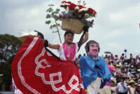 Chines de Oaxaca, puppets and women dancing, 1982