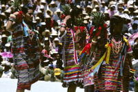 Tuxtepec, women dancers holding pineapples, 1985