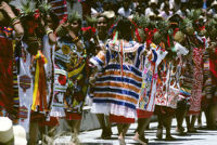 Tuxtepec, women dancers holding pineapples, 1985