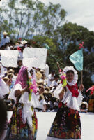 Juchitan, women holding flags, 1982 or 1985