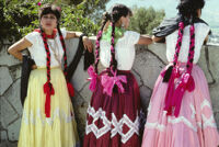 Chines de Oaxaca, women with long braids (hair), 1982