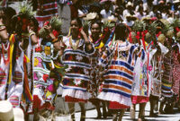 Tuxtepec, women holding pineapples, 1985