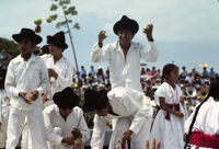 Betaza, performers throwing gifts to spectators, 1982 or 1985