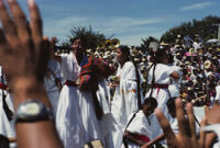 Betaza, performers throwing gifts to spectators, 1982 or 1985