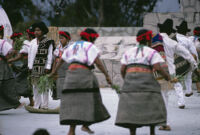 Santa Catarina Estetla, dancers holding leaves, 1985