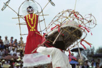 Chines de Oaxaca, man and stick sculpture [blurred], 1982