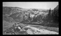 Mountainous landscape viewed from the road en route to Whittier from Junction, Whittier vicinity, 1946