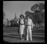 Wilson and Eleanor West pose wearing Spanish costumes, Los Angeles, 1941