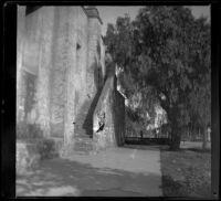 Old stairs at San Gabriel Mission, viewed from the west, San Gabriel, 1901