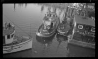 Fishing boats mooring at the dock, Metlakatla, 1946