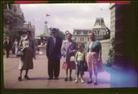 Dode Witherby, Will Witherby, Mertie West, Debbie West and Anna West at Disneyland, Anaheim, 1957