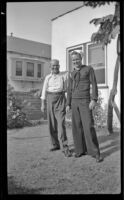 Romayne Shaw and Richard Shaw pose in the backyard of W. H. Shaw's home, Los Angeles, 1946