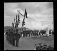 Servicemen commemorate Decoration Day at Los Angeles National Cemetery, Los Angeles, about 1895