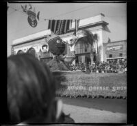 Tournament of Roses parade float passing down East Colorado Boulevard, Pasadena, 1941