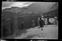 Elevated view looking across the Bow River Valley towards Tunnel Mountain, Banff National Park, 1947