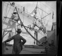 USAT Sherman receiving a coat of paint, San Francisco, 1898