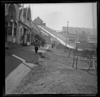 Shoot the chute ride and the Chutes Theatre, San Francisco, 1900