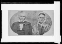 Peter Butler and his wife Rachel Cook(e) Murphy Butler, who traveled with the Butler Train in 1853, photograph copied 1935-1942