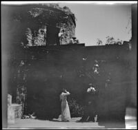 Members of the West and Schmitz families visiting Woreland Castle, Bonsall vicinity, about 1915