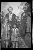 Ruth V. Biddick Link poses with her daughters at the Iowa Picnic in Lincoln Park, Los Angeles, 1939