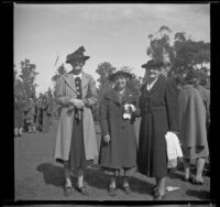 Mrs. John Biddick, Etta Updike Fuller, and Fannie Mead Biddick at the Iowa Picnic in Lincoln Park, Los Angeles, 1940