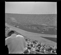 Athletes line up during the Opening Ceremony of the Olympic Games, Los Angeles, 1932