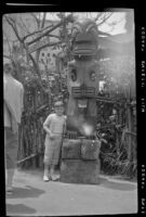 Debbie West in the Indian Village at Disneyland, Anaheim, 1957