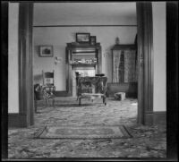 Library in the West's house at 240 South Griffin Avenue, Los Angeles, 1897