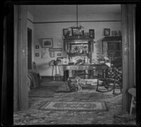 Library in the West's house at 240 South Griffin Avenue, Los Angeles, 1899