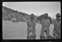 Boy Scouts watch the filming of a trailer for the movie, "Kit Carson," in Griffith Park, Los Angeles, about 1932