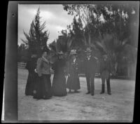 H. H. West's friends and family stand in Lincoln (Eastlake) Park, Los Angeles, 1899