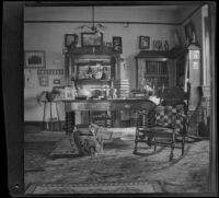 Library in the West's house at 240 South Griffin Avenue, Los Angeles, 1899