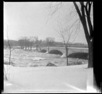 Bridge over a river with snow on the ground, Niagara Falls, 1914