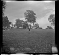 Mertie West on a lawn at Mount Vernon Estate, Mount Vernon, 1947