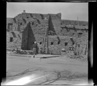 Mertie West approaching the Hopi House, Grand Canyon Village, 1941