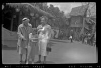 Mertie West, Debbie West and Anna West at Disneyland, Anaheim, 1957