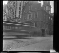 Old State House with streetcar passing in front, Boston, 1914