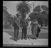 Mertie West, H. H. West Jr., Evert West, and Myrtle West pose together, Los Angeles, 1941