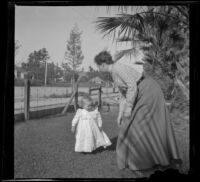 Josie Shaw plays with her son, Lester, Los Angeles, about 1896