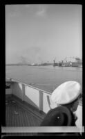 S. S. Catalina sailing through a channel in San Pedro Harbor, Los Angeles, 1948