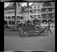 H. H. West's car parked in front of the Hotel del Coronado, Coronado, 1909