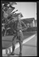 H. H. West Jr. poses in his R. O. T. C. uniform, Los Angeles, 1935