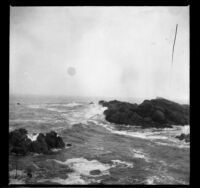 View of the rocks and ocean from the 17-Mile Drive, Monterey, about 1898