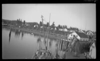 Houses lining the back of the wharf, Metlakatla, 1946