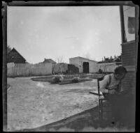 Backyard of the West's house, Los Angeles, 1897