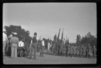 Filming of a trailer for the movie "Kit Carson" in Griffith Park, Los Angeles, about 1932