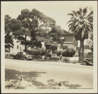 Wilson D. West stands in front of the old West family residence on South Griffin Avenue, Los Angeles, 1936