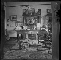 Library in the West's house at 240 South Griffin Avenue, Los Angeles, 1899