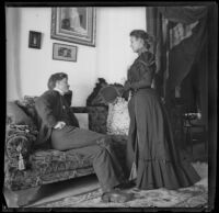 Earl Kellum and Minnie Kellum in their family's home, Los Angeles, about 1899