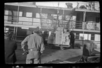 Cargo being unloaded from the Aleutian, Valdez, 1946